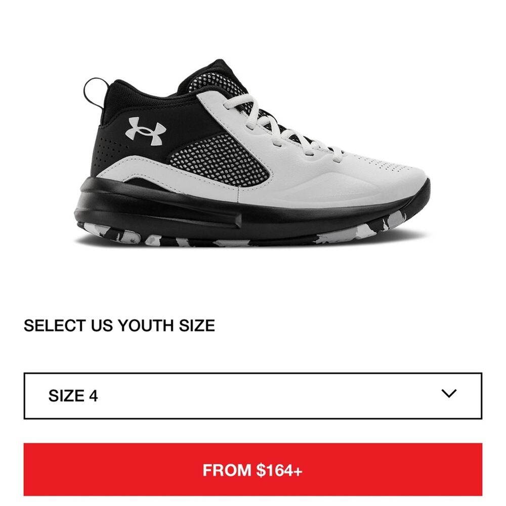 Under armour LOCKDOWN 5 GS 'WHITE BLACK' size 2